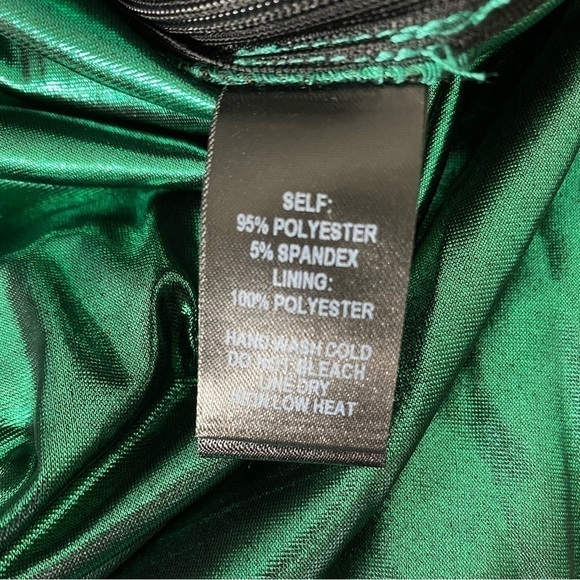 LULUS Glow Like Me Teal Green Metallic Twist-Front Long Sleeve Dress Size Small - Picture 9 of 9